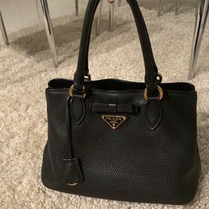 prada leather logo satchel
